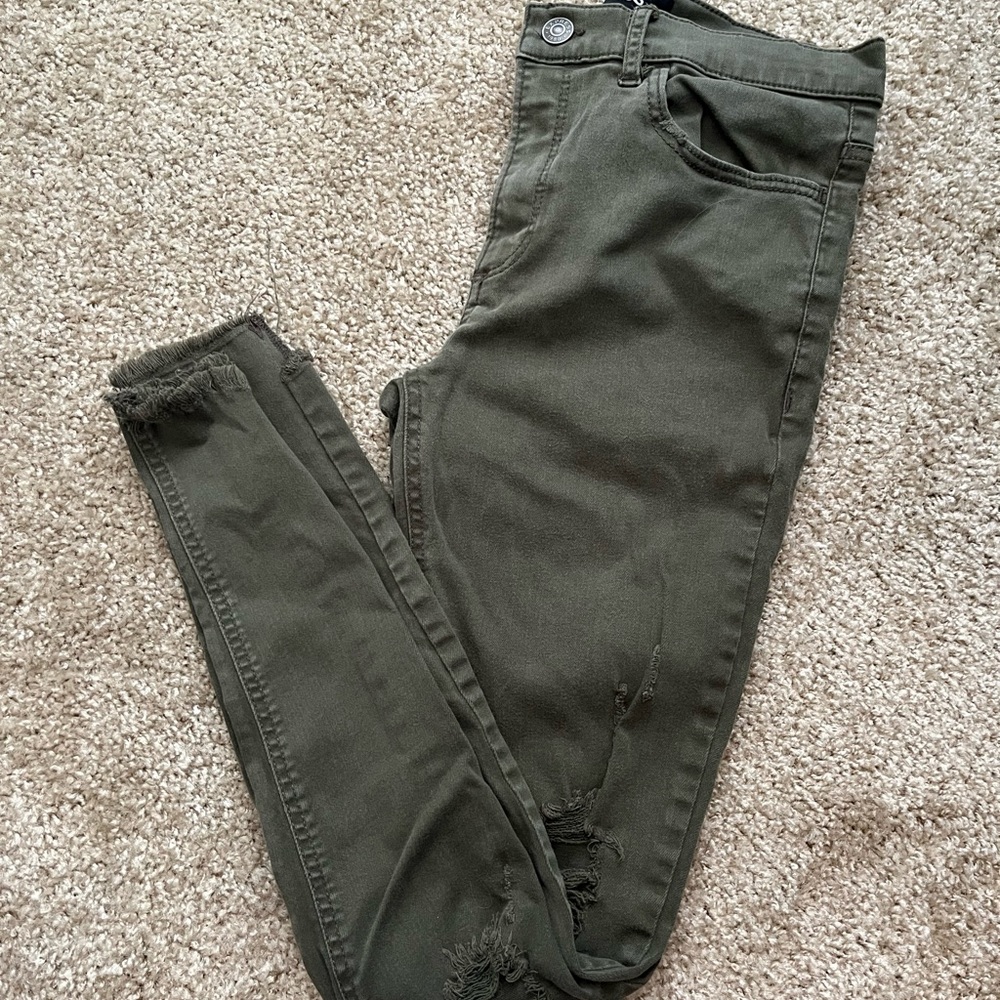 Express Distressed High Rise Skinny Jeans